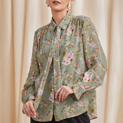 Alyssa Green - Floral Printed Viscose Crepe Shirt | Verified Sustainable by Brown Living™