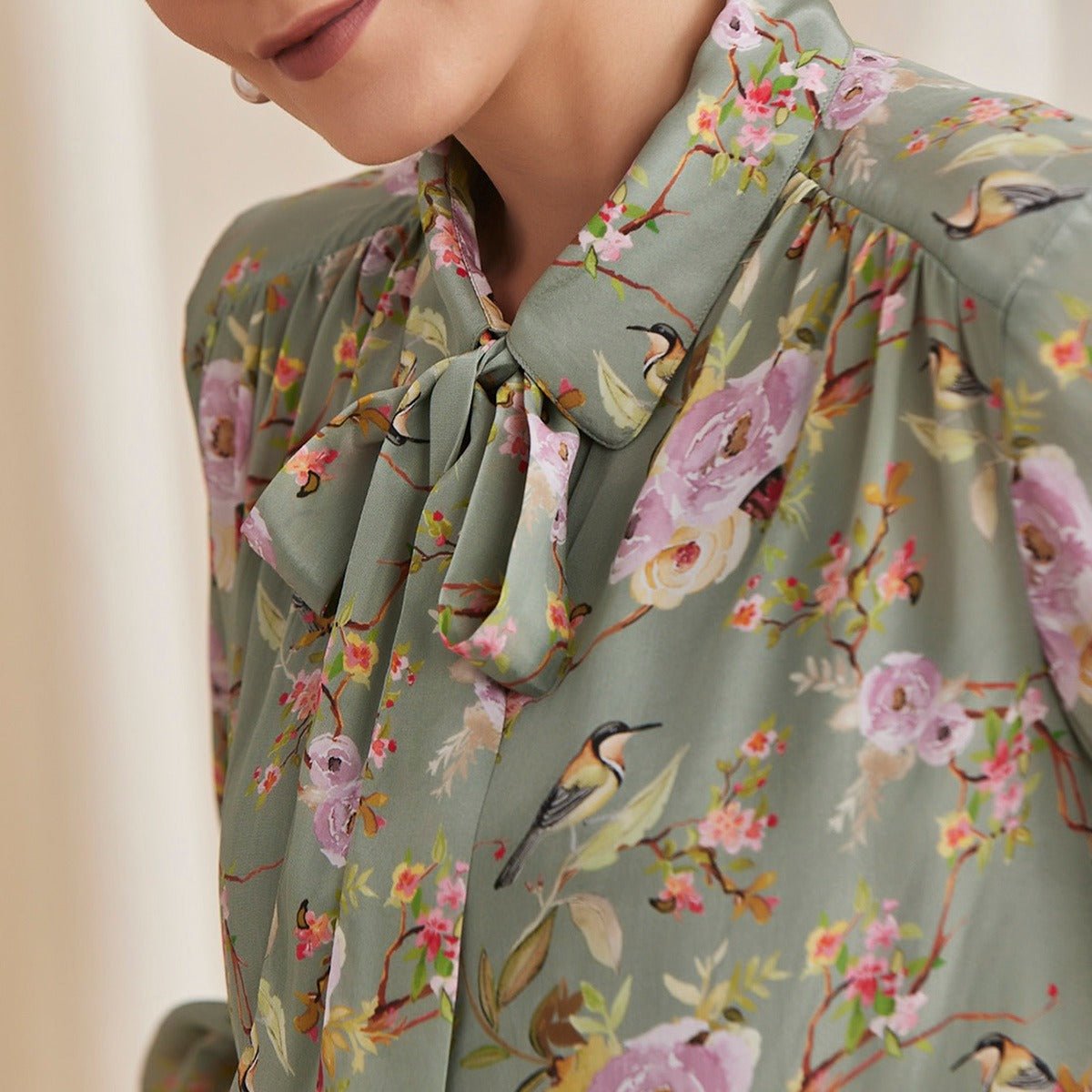 Alyssa Green - Floral Printed Viscose Crepe Shirt | Verified Sustainable by Brown Living™