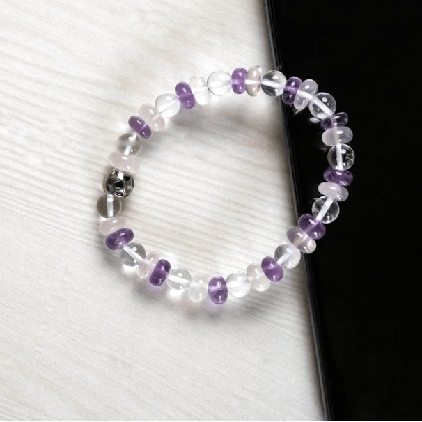 Amethyst, rose quartz & clear quartz bracelet | Verified Sustainable by Brown Living™