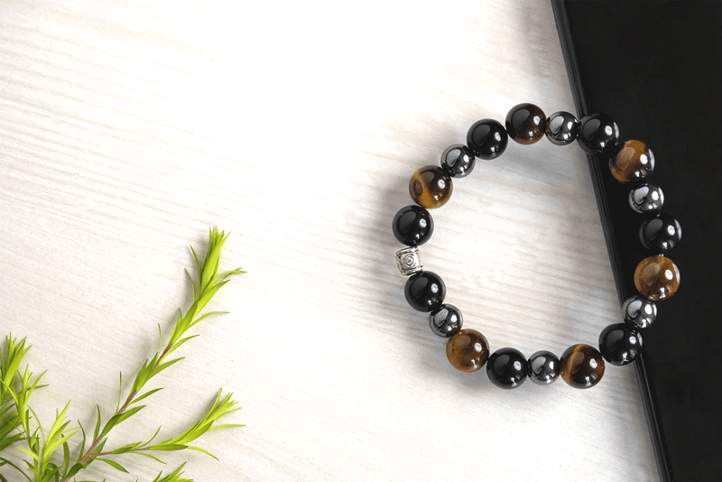 Amethyst, Tiger's Eye, and Sunstone Healing Bracelet | Verified Sustainable by Brown Living™