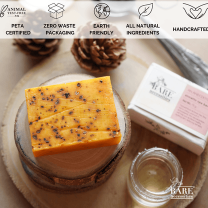 Annatto Organic Handmade Scrub Soap for Dry Skin | All Skin Types | Pack of 2 | Verified Sustainable by Brown Living™