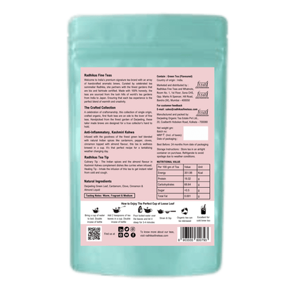 Anti - Inflammatory Almond Kashmiri Kahwa for Cold and Cough Relief – Tea by Radhikas Fine Teas and Whatnots available on Brown Living™. 50 g . SKU: 224 - 08768 - 8903555800793. Img 6.