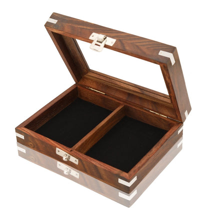 Antique Wooden Playing Card Box – Double Deck Storage | Verified Sustainable by Brown Living™