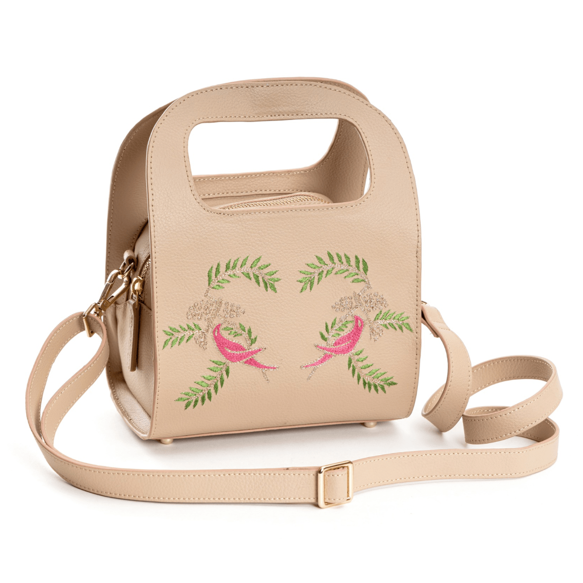 Aphrodite (Almond) - Apple Leather Satchel | Designer Handbag | Verified Sustainable by Brown Living™