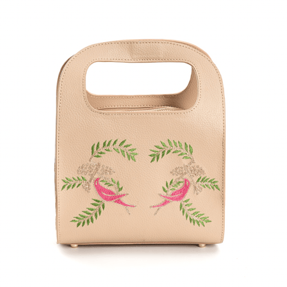 Aphrodite (Almond) - Apple Leather Satchel | Designer Handbag | Verified Sustainable by Brown Living™