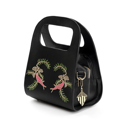 Aphrodite (Black) - Apple Leather Handbag | Designer Satchel | Verified Sustainable by Brown Living™
