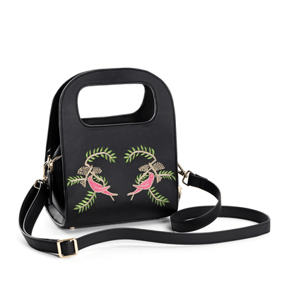 Aphrodite (Black) - Apple Leather Handbag | Designer Satchel | Verified Sustainable by Brown Living™