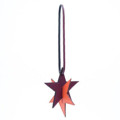 Apple Leather Festive Decor Handcrafted Christmas Star (Maroon) – Decor & Artefacts on Brown Living™. SKU: XMGH1005. Img 3.