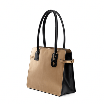 Aranyani - Gold & Black | Women's Bag Made with Cactus Leather – Womens Bag on Brown Living™. SKU: TGH 1003. Img 9.