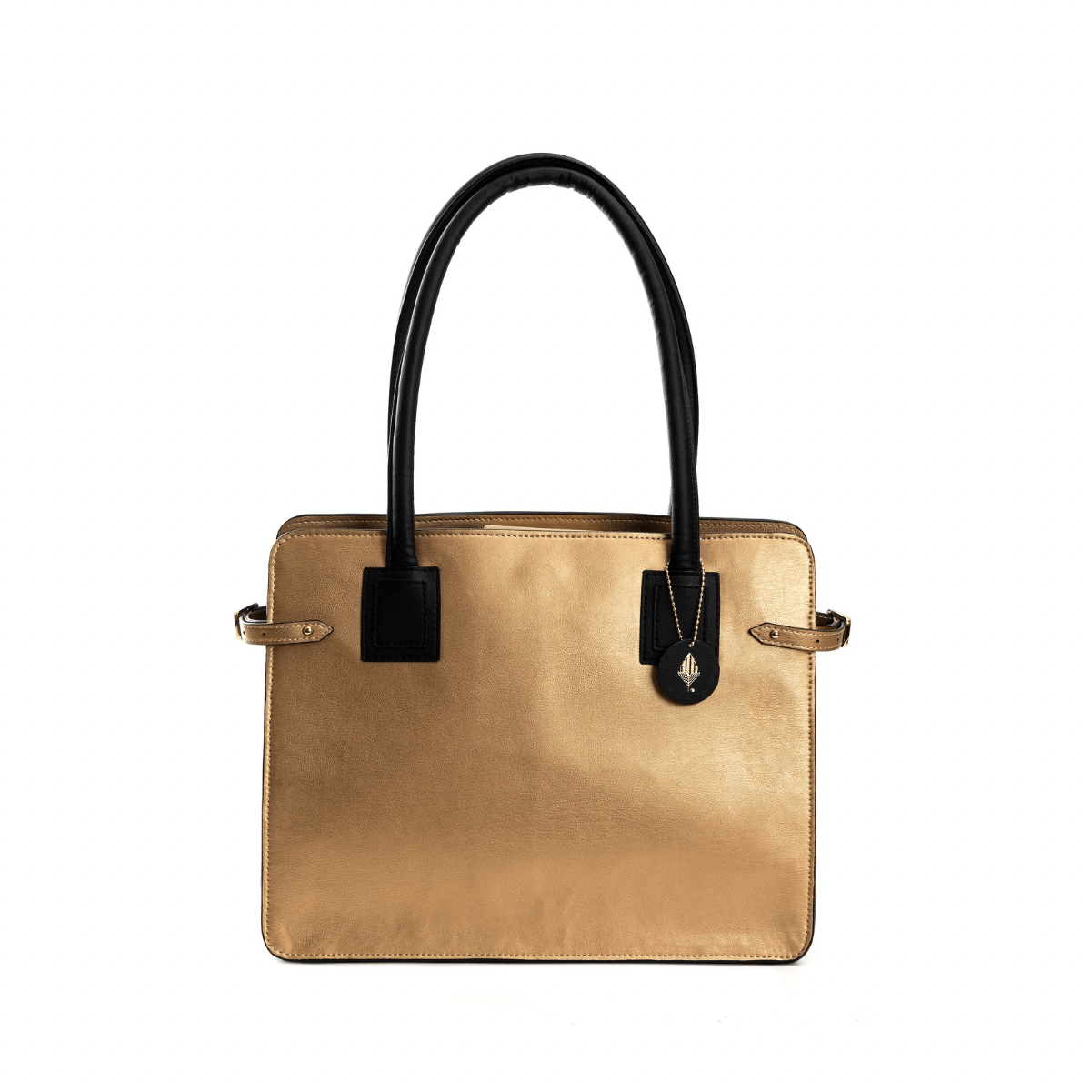 Aranyani - Gold & Black | Women's Bag Made with Cactus Leather – Womens Bag on Brown Living™. SKU: TGH 1003. Img 10.