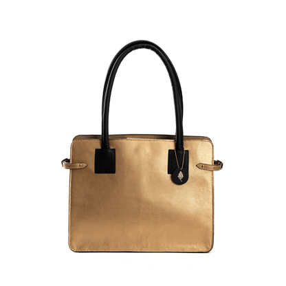 Aranyani - Gold & Black | Women's Bag Made with Cactus Leather – Womens Bag on Brown Living™. SKU: TGH 1003. Img 10.