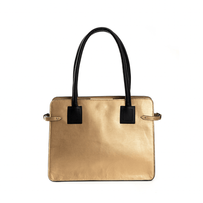 Aranyani - Gold & Black | Women's Bag Made with Cactus Leather – Womens Bag on Brown Living™. SKU: TGH 1003. Img 7.