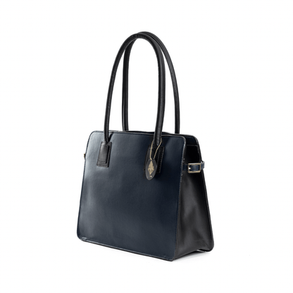 Aranyani - Navy Blue and Black Women's Bag Made with Cactus Leather | Verified Sustainable by Brown Living™