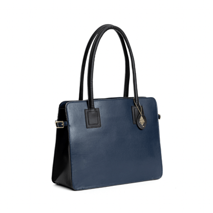 Aranyani - Navy Blue and Black Women's Bag Made with Cactus Leather | Verified Sustainable by Brown Living™