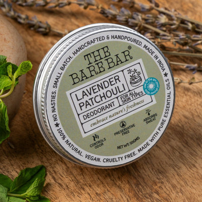 Aromatic Lavender Patchouli Deodorant for Daily Use – Deodorant on Brown Living™. SKU: 8904448005363. Img 1.