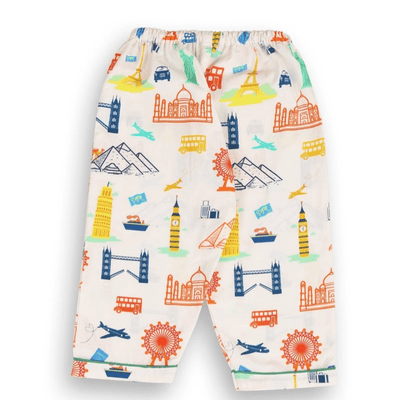 100% Cotton Around The World Kids Collar Night Suit Set – Kids Nightwear on Brown Living™. SKU: ATW23K1. Img 6.