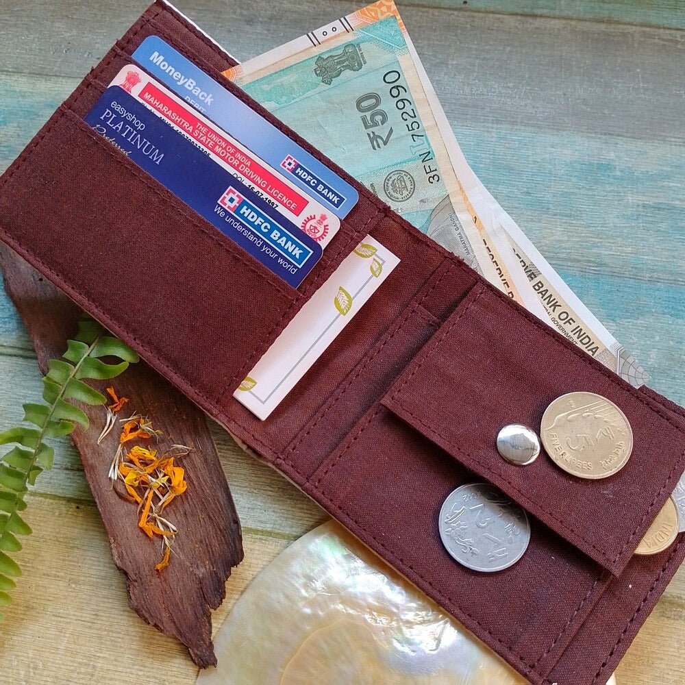 Artisan Nilgiri Fabric Wallet | Eco - Friendly & Durable | Verified Sustainable by Brown Living™