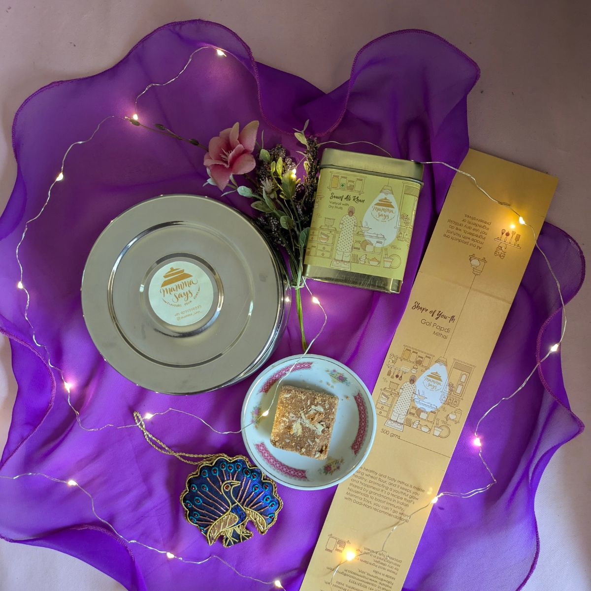 Artisanal Gujarati Mithai & Mukhwas Box – Handmade Pure Ghee Golpapdi & Handcrafted Variyali Mukhwas | Verified Sustainable by Brown Living™