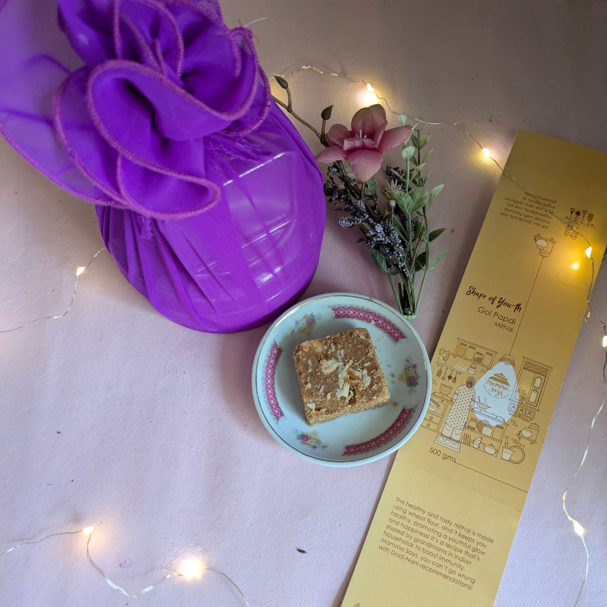 Artisanal Gujarati Mithai & Mukhwas Box – Handmade Pure Ghee Golpapdi & Handcrafted Variyali Mukhwas | Verified Sustainable by Brown Living™