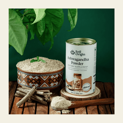 Ashwagandha Powder | Stress Relief & Energy Boost | 100g – Health & Energy Drinks on Brown Living™. SKU: SOS0AP00G100. Img 6.