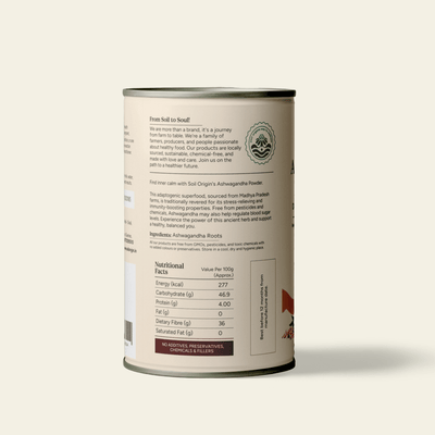 Ashwagandha Powder | Stress Relief & Energy Boost | 100g – Health & Energy Drinks on Brown Living™. SKU: SOS0AP00G100. Img 2.