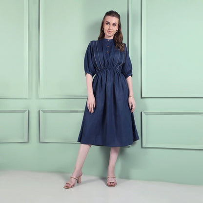 Azure | Hemp Dress | Midnight Blue | Verified Sustainable by Brown Living™