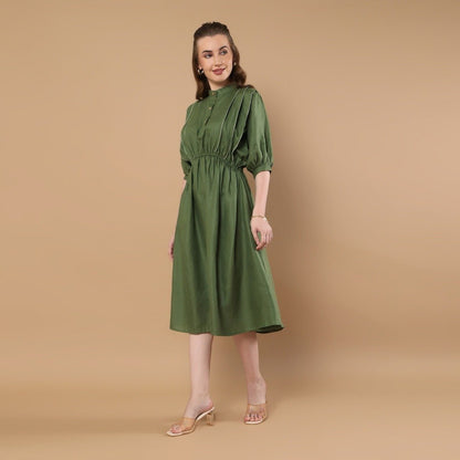 Azure | Hemp Dress | Olive Green | Verified Sustainable by Brown Living™