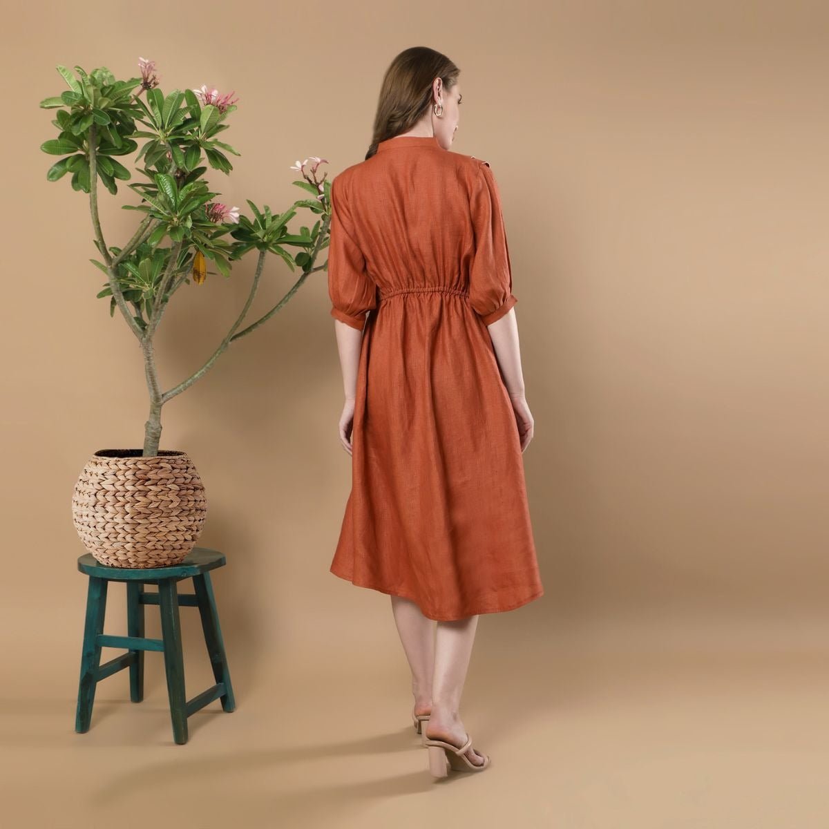 Azure | Hemp Dress | Rust | Verified Sustainable by Brown Living™