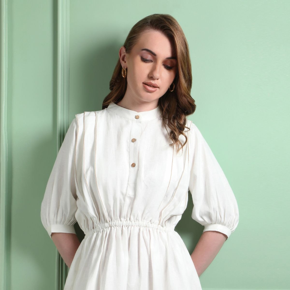 Azure | Hemp Dress | White | Verified Sustainable by Brown Living™