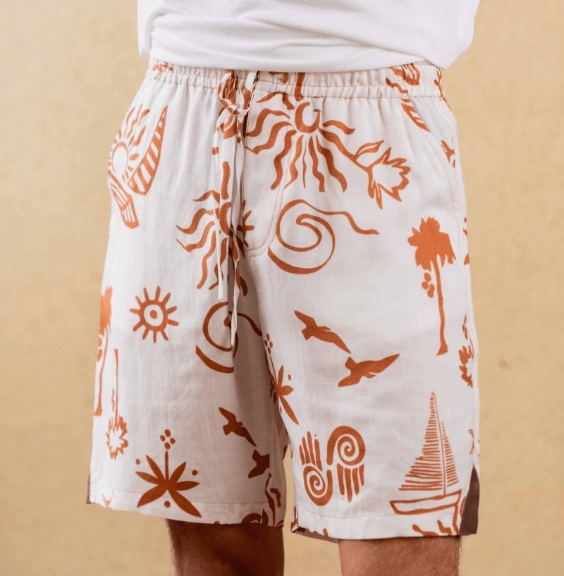 Azure Shorts - Print - Hemp Tencel | Verified Sustainable by Brown Living™