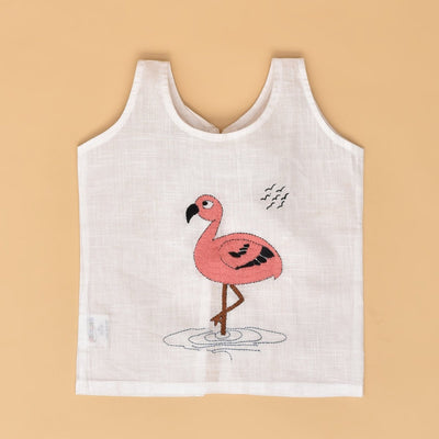 Backyard Buddies - Giraffe, Dino, Ant & Flamingo Back Open Pure Cotton Baby Jabla Set of 4 – Kids Shirts on Brown Living™. SKU: STRCOTWHIBOJAB08 - GDAF - S. Img 21.