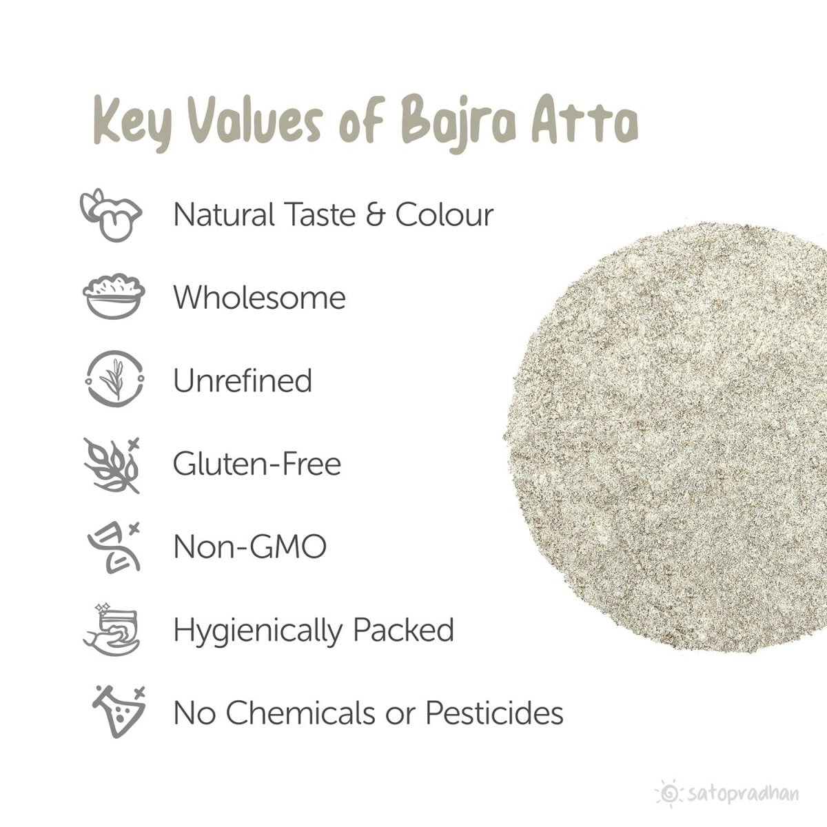 Bajra Flour 800g - Organic, Gluten - Free, Pearl Millet Flour | Verified Sustainable by Brown Living™