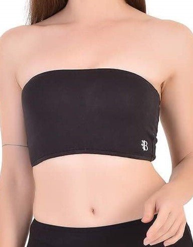 Bamboo Fabric Trendy Girls Tube Top | Pack Of 2 | Red & Black – Womens Top on Brown Living™. SKU: TUBE - TOP - RED - BLK - S. Img 4.