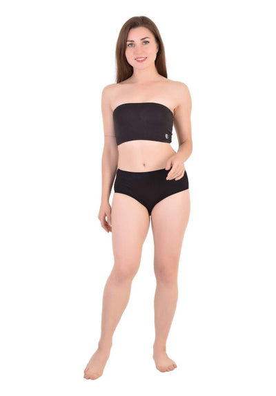 Bamboo Fabric Trendy Girls Tube Top | Pack Of 2 | Red & Black – Womens Top on Brown Living™. SKU: TUBE - TOP - RED - BLK - S. Img 5.