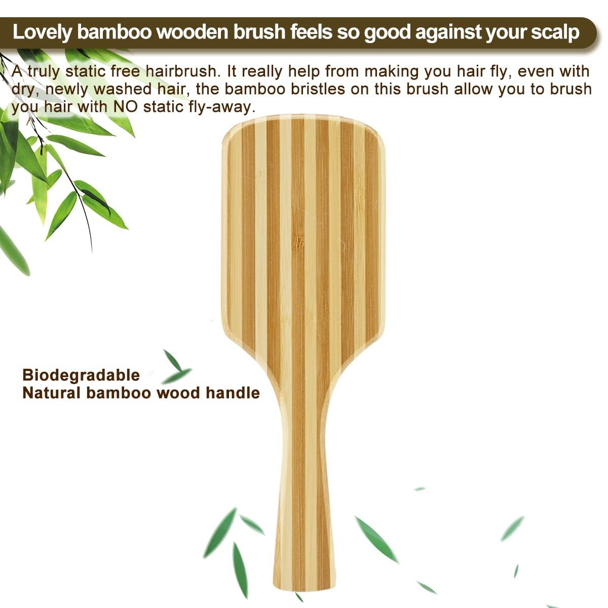 Bamboo Flat Hair Brush | Verified Sustainable by Brown Living™