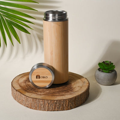 Bamboo Stainless Steel Water Bottle (Insulated) – Bottles & Sippers on Brown Living™. SKU: BA/BO/P1. Img 1.