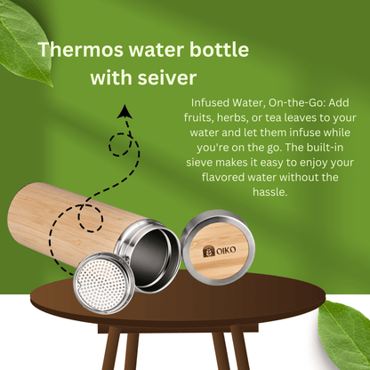 Bamboo Stainless Steel Water Bottle (Insulated) | Verified Sustainable by Brown Living™