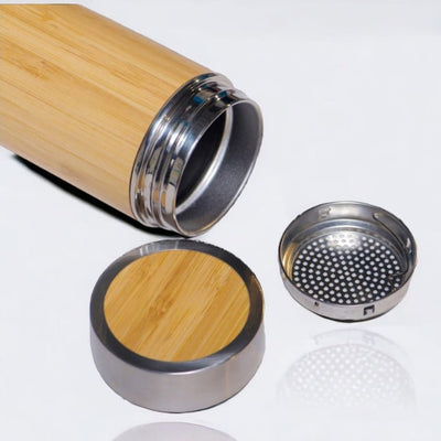 Bamboo & Steel Insulated Bottle - 450ml – Bottles & Sippers on Brown Living™. SKU: OEP723. Img 2.