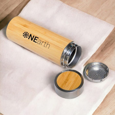 Bamboo & Steel Insulated Bottle - 450ml – Bottles & Sippers on Brown Living™. SKU: OEP723. Img 3.