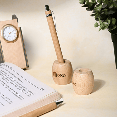 Bamboo Versatile Holder | Elegant Storage for Toothbrush & Pen Pack of 2 – Organizers on Brown Living™. SKU: BA/ST/P2. Img 4.