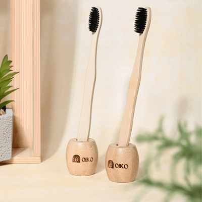 Bamboo Versatile Holder | Elegant Storage for Toothbrush & Pen Pack of 2 – Organizers on Brown Living™. SKU: BA/ST/P2. Img 3.