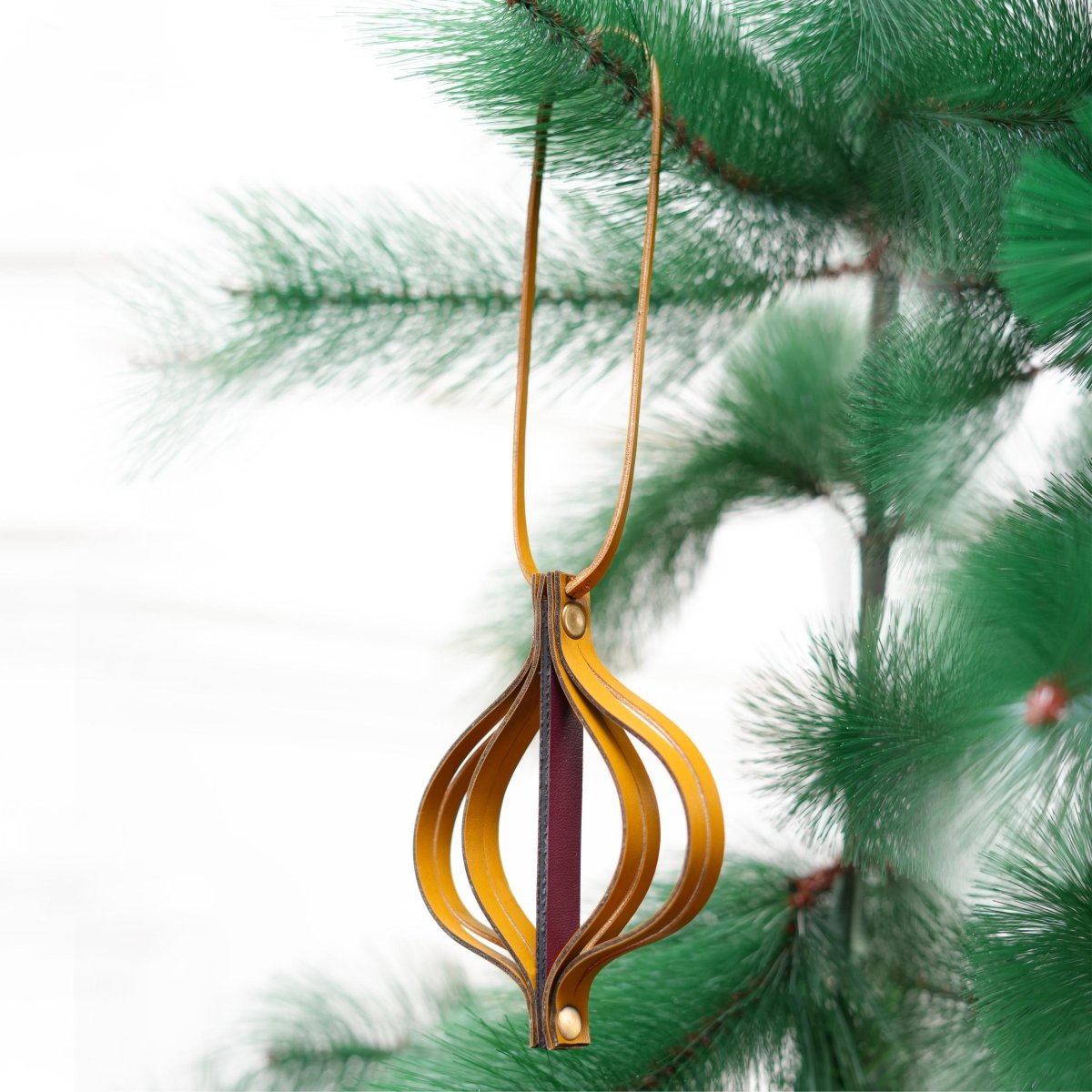 Banana Leather & Apple Leather Festive Decor Handcrafted Christmas Lantern (Mustard) – Decor & Artefacts on Brown Living™. SKU: XMGH1014. Img 1.