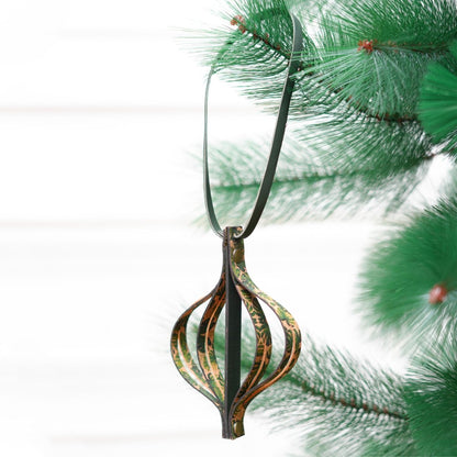 Banana Leather & Cork Festive Decor Handcrafted Christmas Lantern (Green) – Decor & Artefacts on Brown Living™. SKU: XMGH1012. Img 1.
