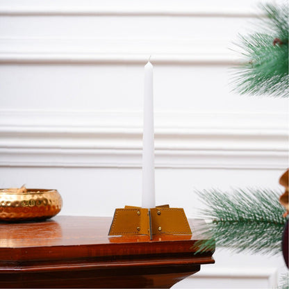 Banana Leather Festive Decor Handcrafted Christmas Candleholder (Mustard) – Decor & Artefacts on Brown Living™. SKU: XMGH1011. Img 4.