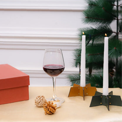 Banana Leather Festive Decor Handcrafted Christmas Candleholder (Mustard) – Decor & Artefacts on Brown Living™. SKU: XMGH1011. Img 6.