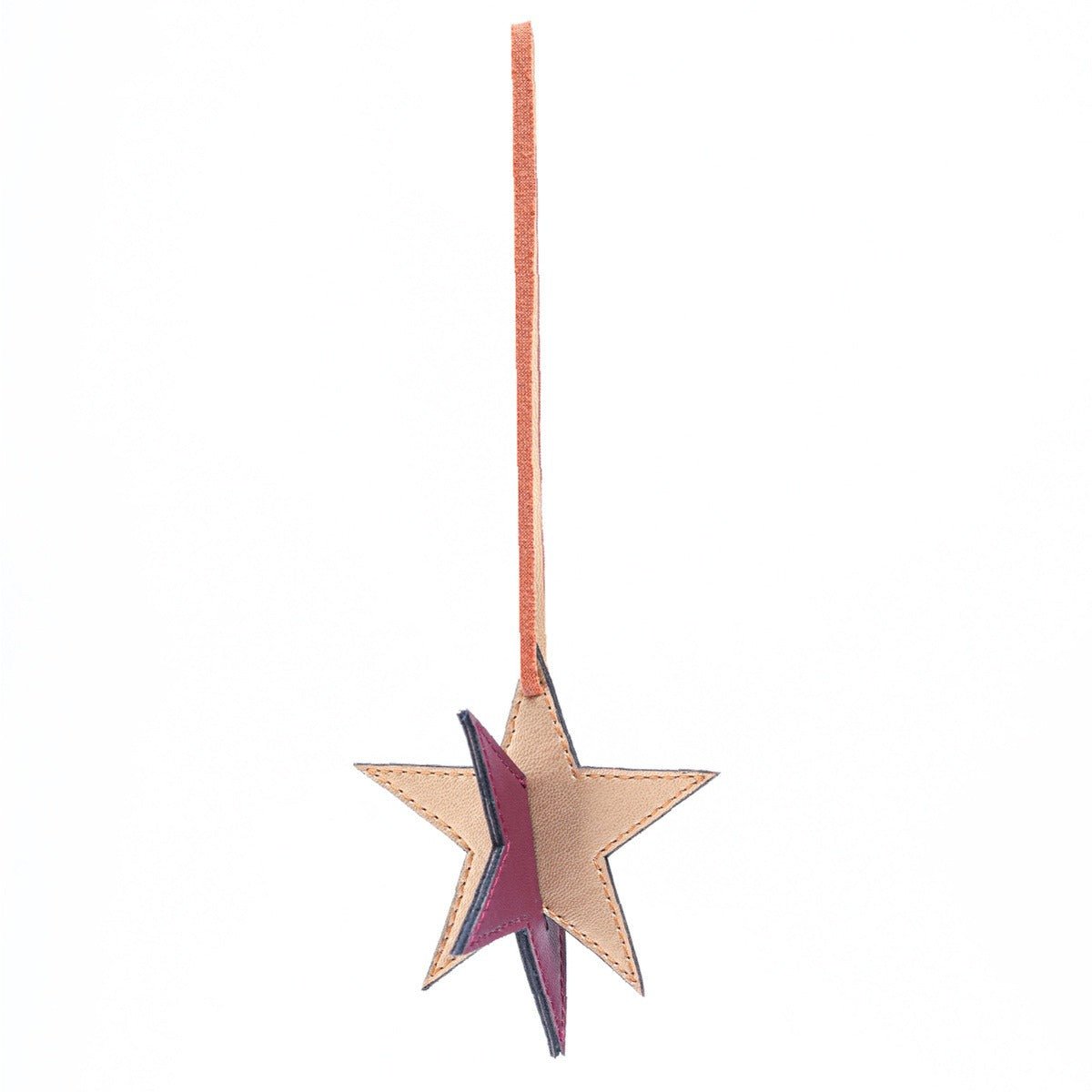 Banana Leather Festive Decor Handcrafted Christmas Star (Orange) – Decor & Artefacts on Brown Living™. SKU: XMGH1006. Img 3.
