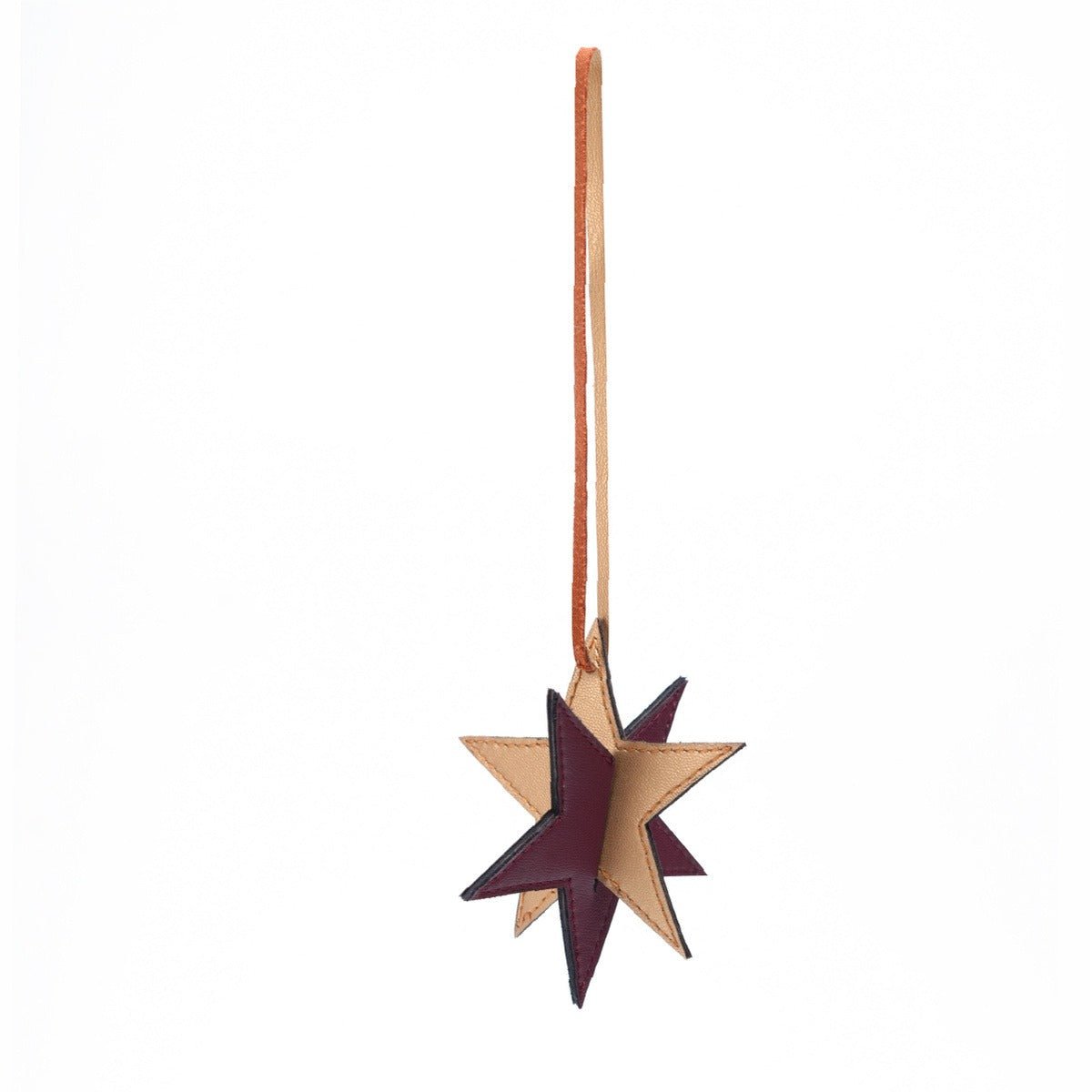 Banana Leather Festive Decor Handcrafted Christmas Star (Orange) – Decor & Artefacts on Brown Living™. SKU: XMGH1006. Img 2.
