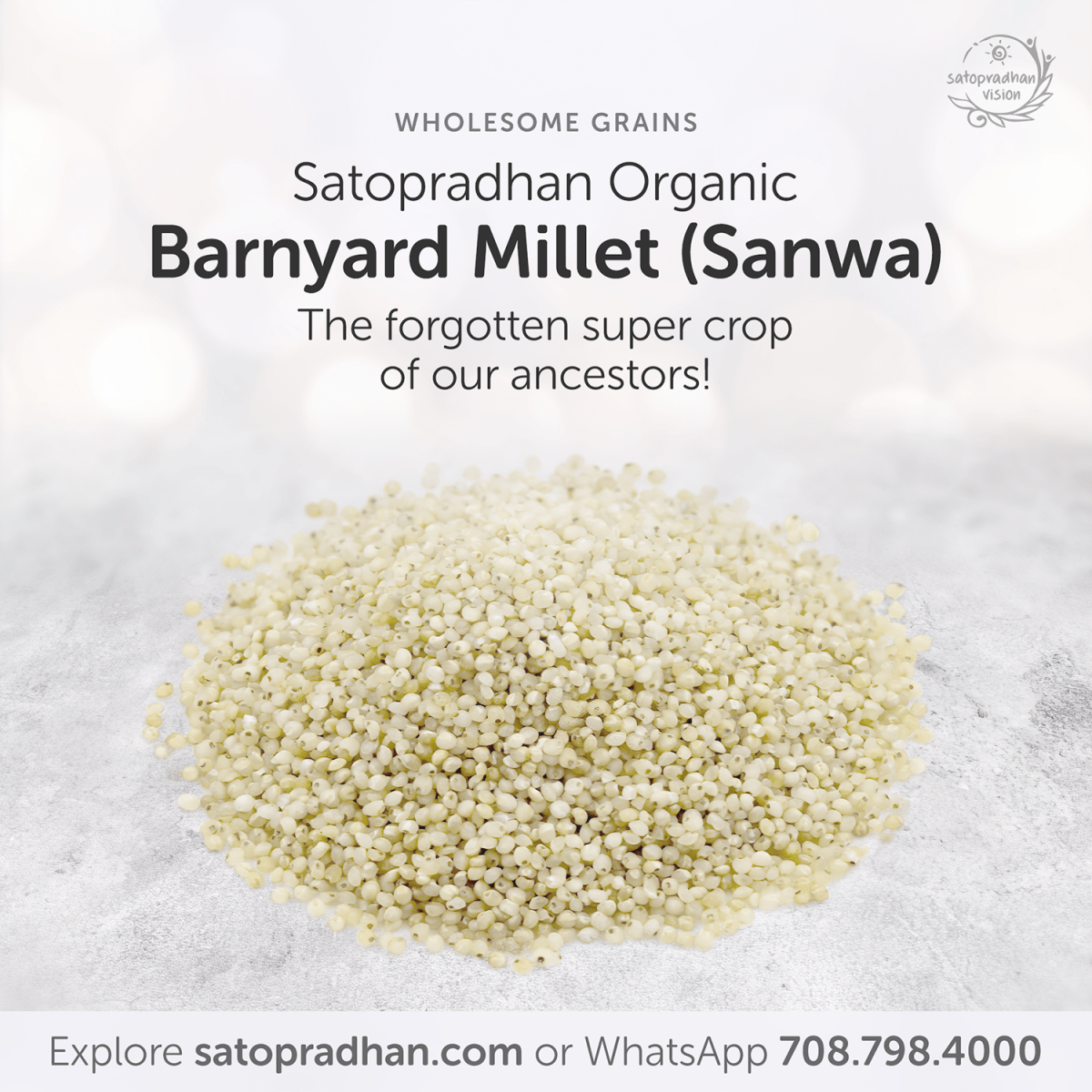 Barnyard Millet 800g - Organic, Gluten - Free, Natural Grain | Verified Sustainable by Brown Living™