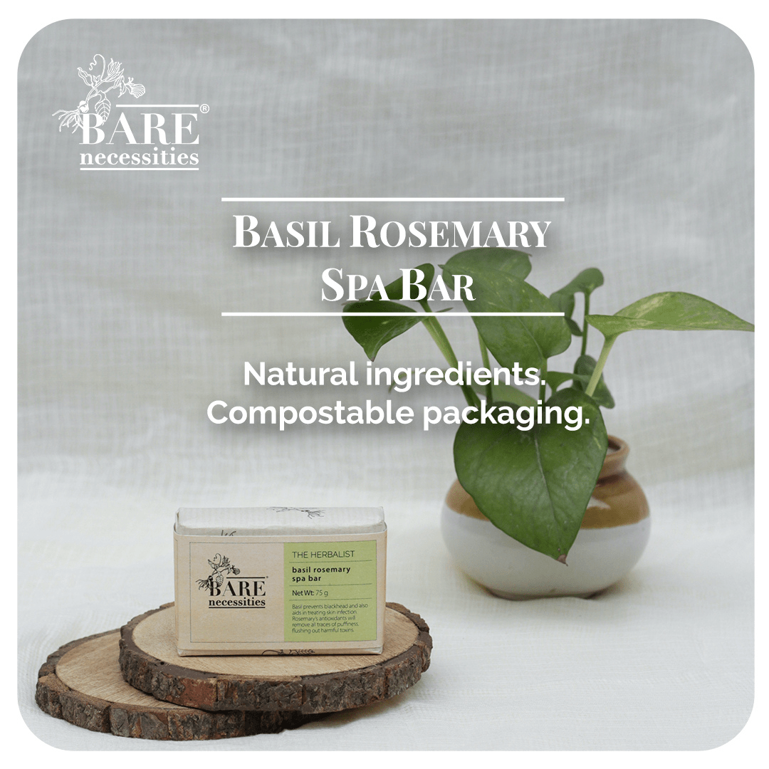 Basil and Rosemary Soap Bar | Organic Cold Processed Soap for Smooth Skin| 75g Pack of 2 | Verified Sustainable by Brown Living™