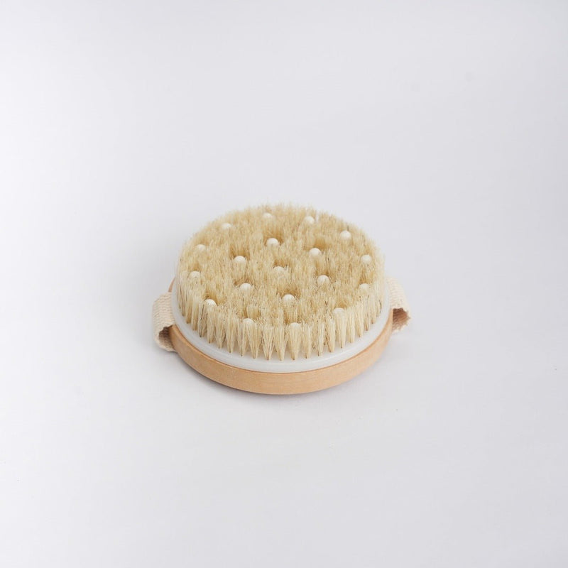 Beach Wood Body Scrubber Dry Brush - Round Shaped | Verified Sustainable by Brown Living™